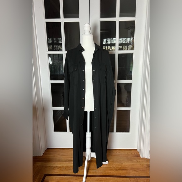 NWT Zara “The Brenda Shirt” Button Down Shirt Dress Sz L - Picture 2 of 7